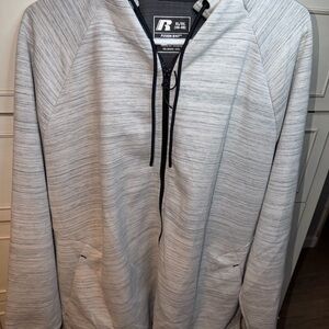 Russell Athletic Men's Light Gray Zip-Up Sweater